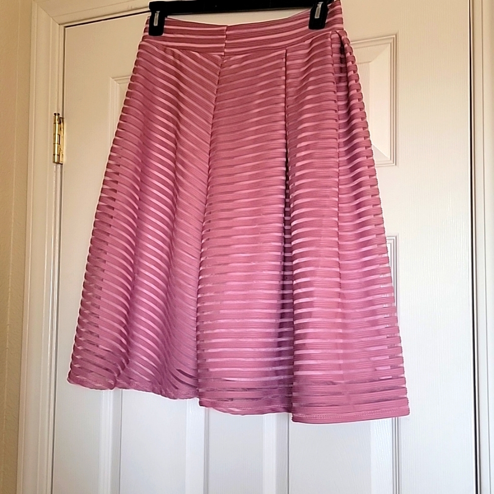 See you monday pink red ribbed shear skirt size large